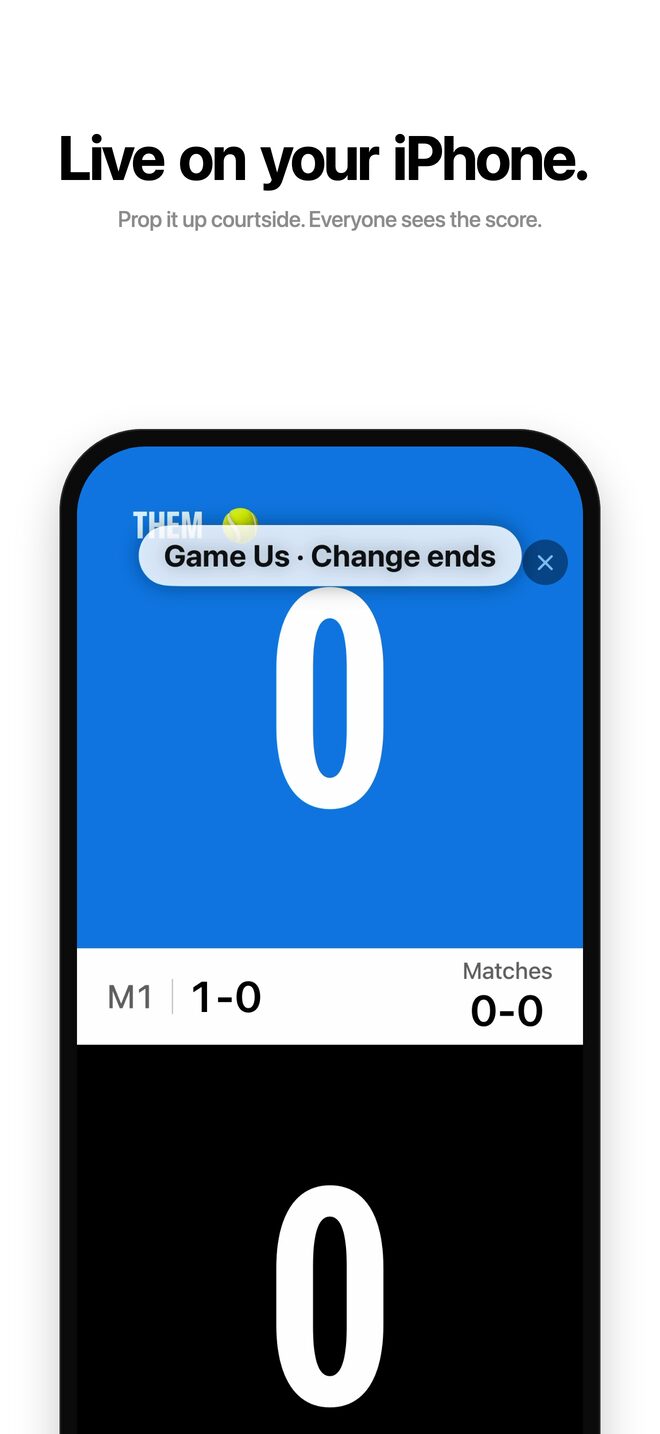 Live score on the iPhone